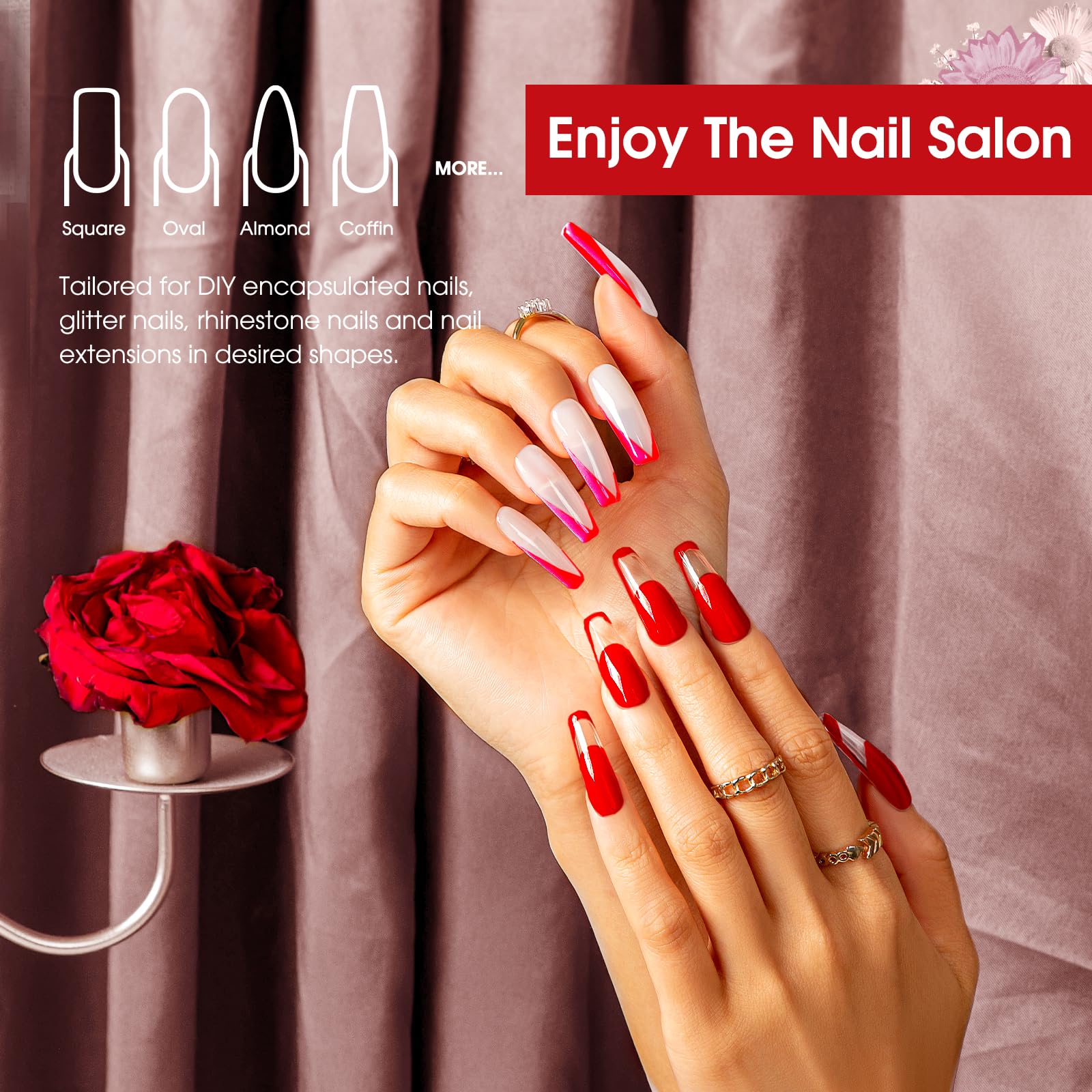 rosalind easy-application nail extension gel on nail