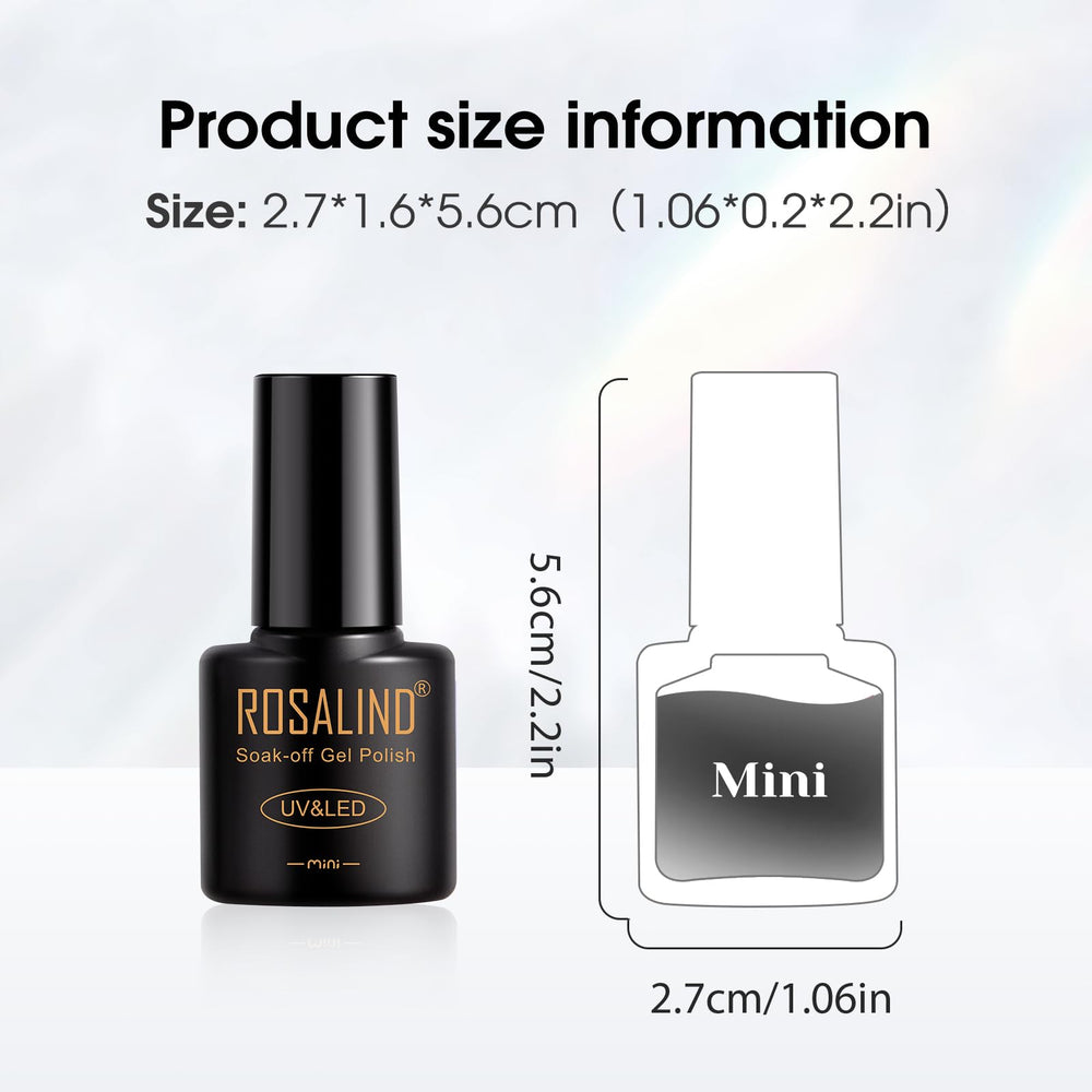 ROSALIND eight mini bottles arranged for quick manicure transitions.