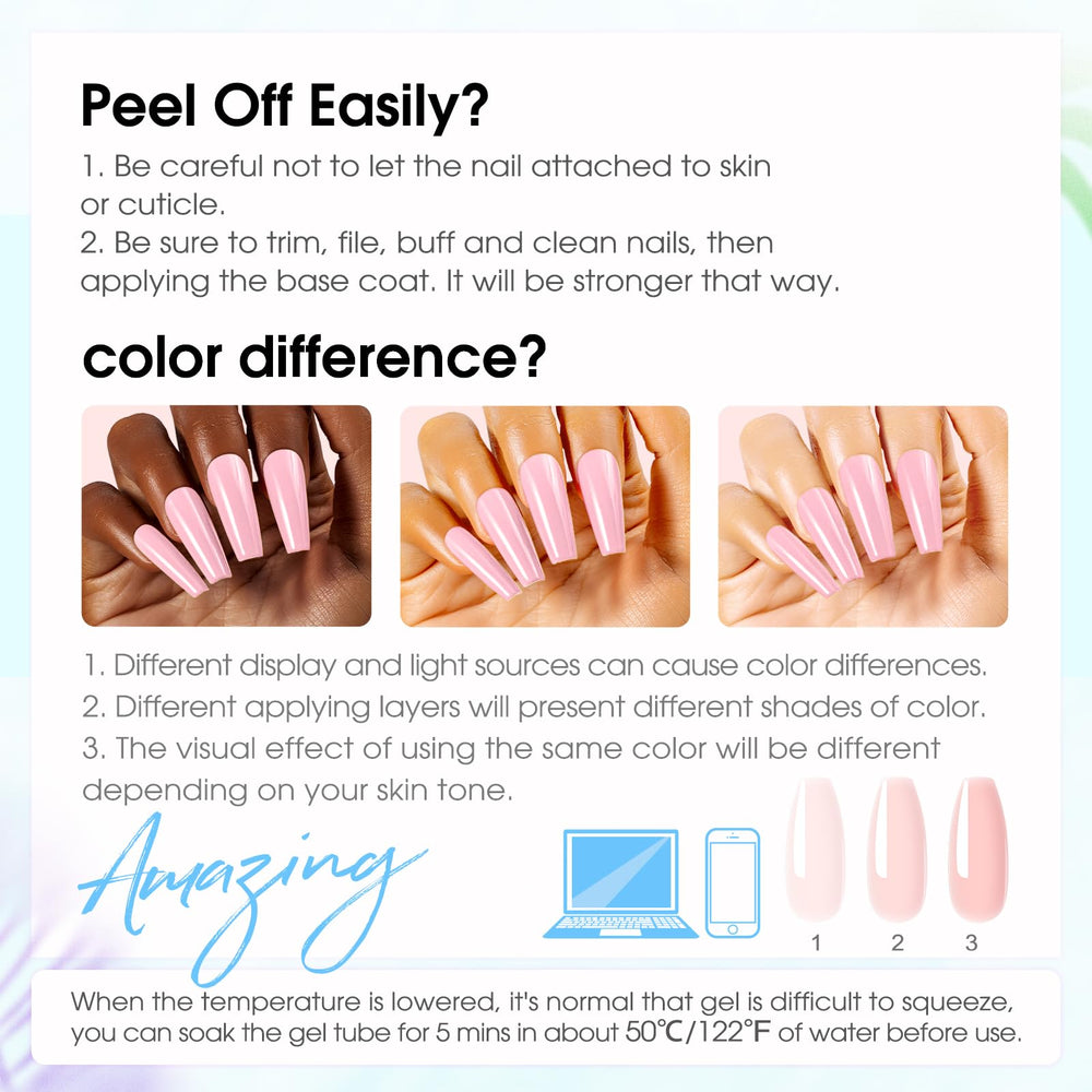 ROSALIND finished nails look in pink shade for a salon-like result.