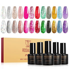 Rosalind Glitter Gel Nail Polish red glitter bottle for bold high-gloss nails