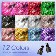 Rosalind Glitter Gel Nail Polish silver glitter bottle with reflective sparkle