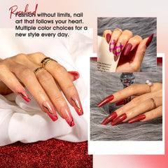 ROSALIND glitter red nail polish adds sparkling accent for festive manicures