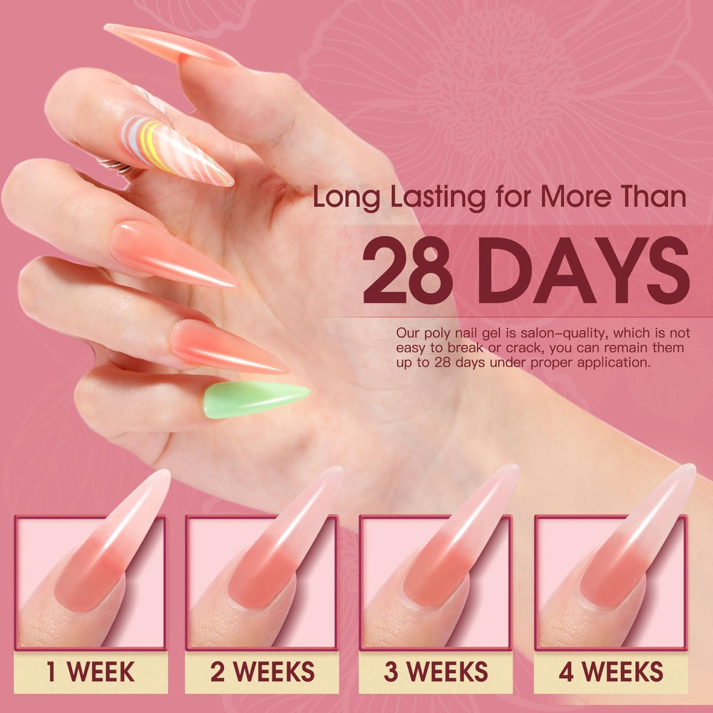 ROSALIND Nude pink gel shapes nails into square, oval, or coffin.