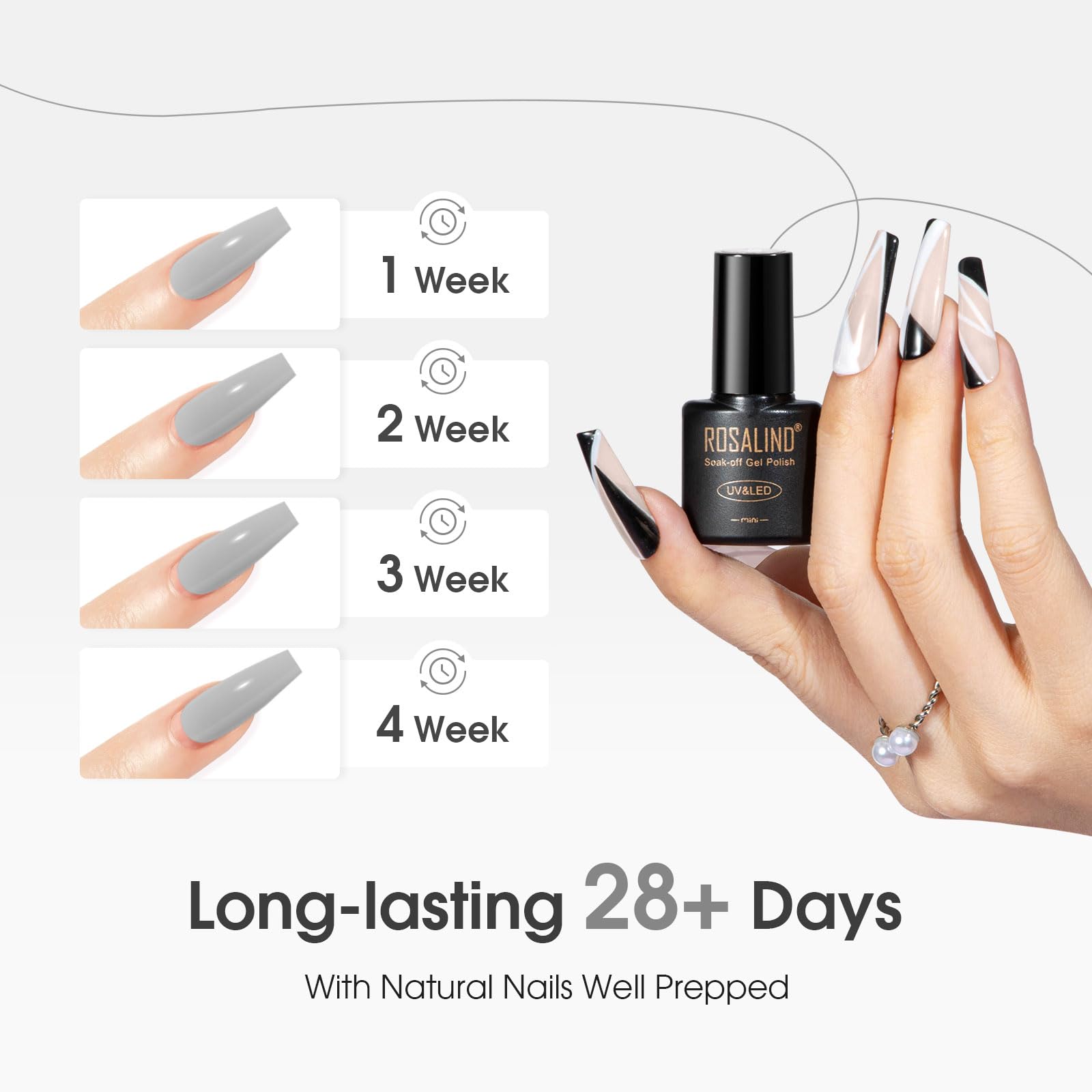 ROSALIND matte top coat bottle delivers a sophisticated velvet finish.