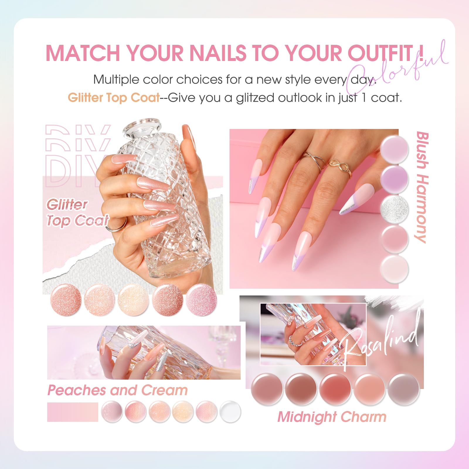 ROSALIND matte top coat bottle provides modern matte flair and durable wear