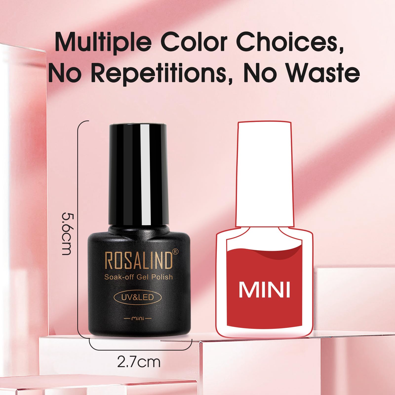 ROSALIND mini 5ml bottles designed for easy storage and travel