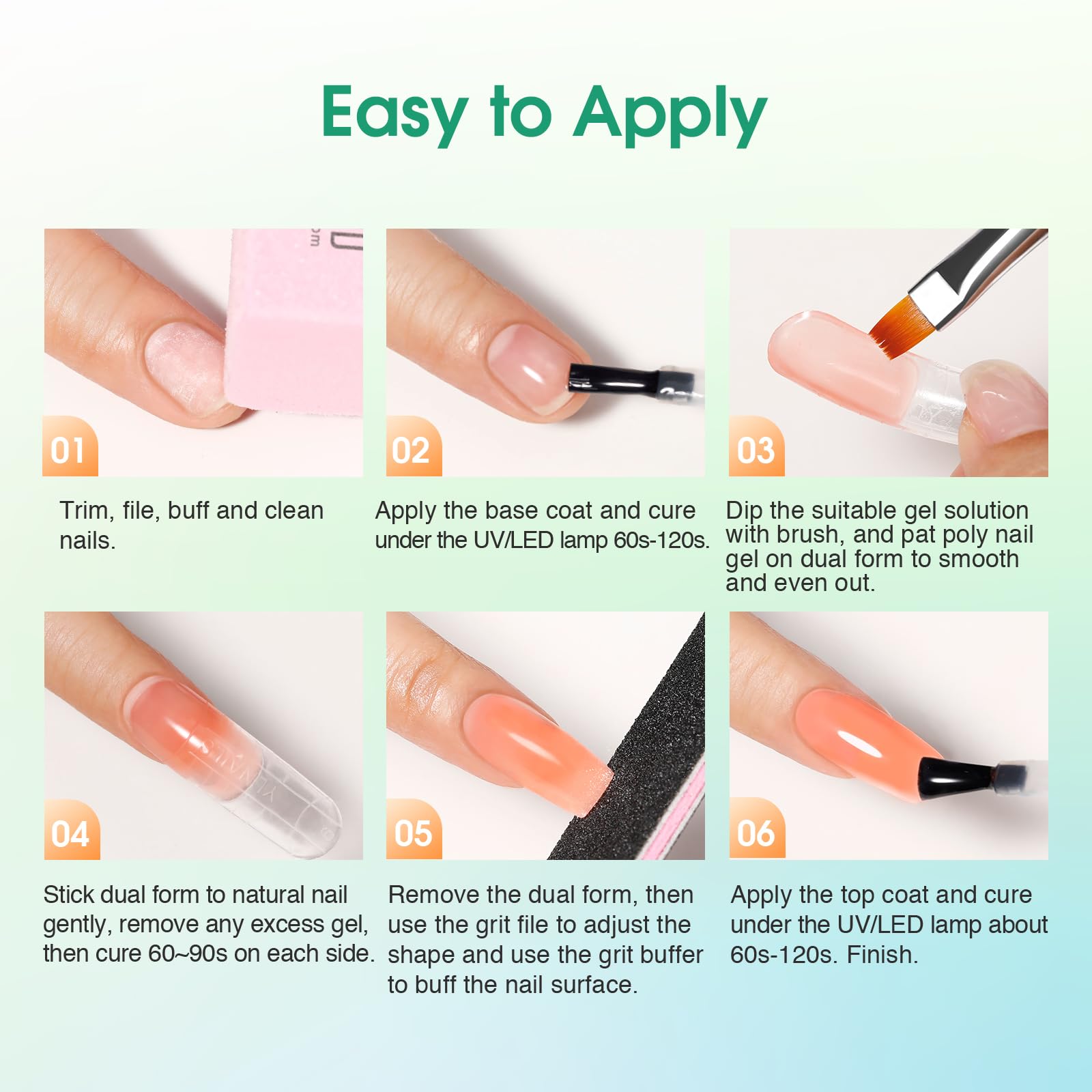 ROSALIND nail extension gel set supports natural-looking length and shaping at home.