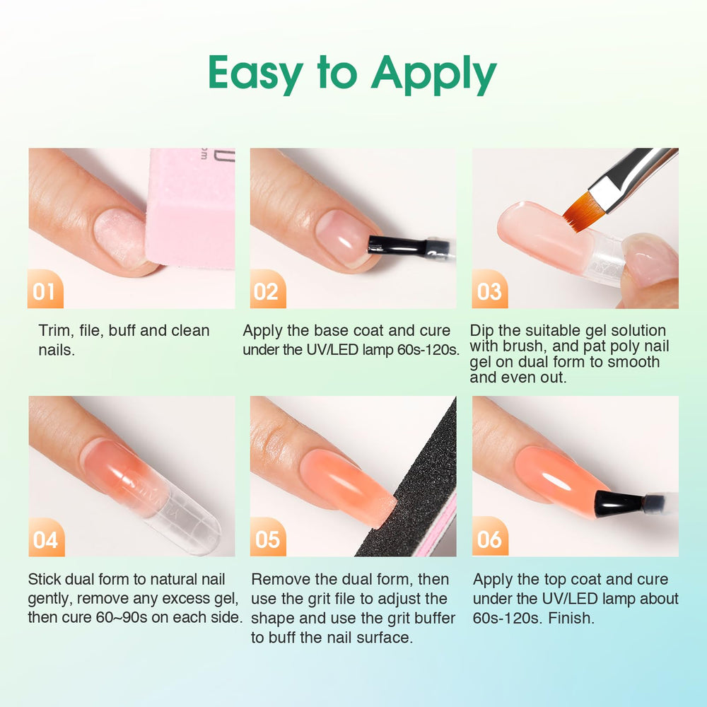 ROSALIND nail extension gel set supports natural-looking length and shaping at home.