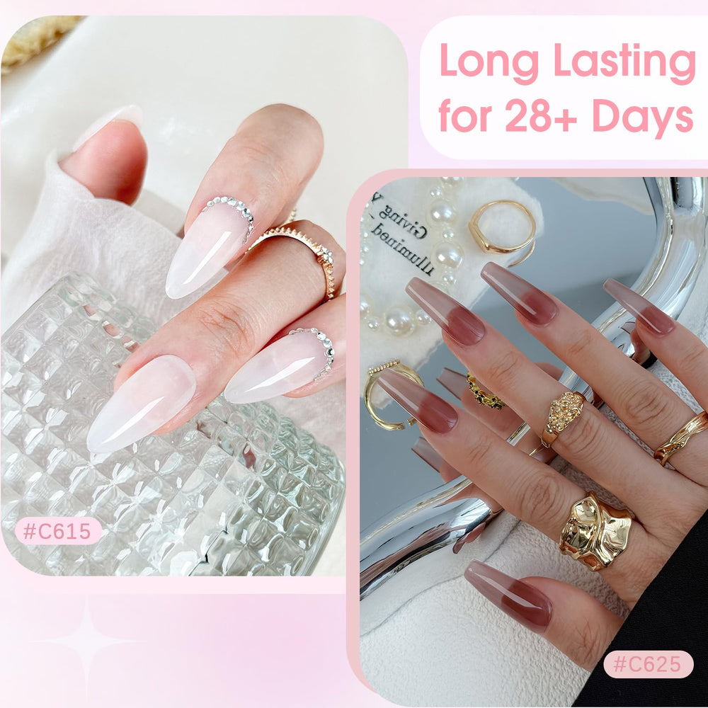 ROSALIND pearl swirl thread nails with shimmering accents