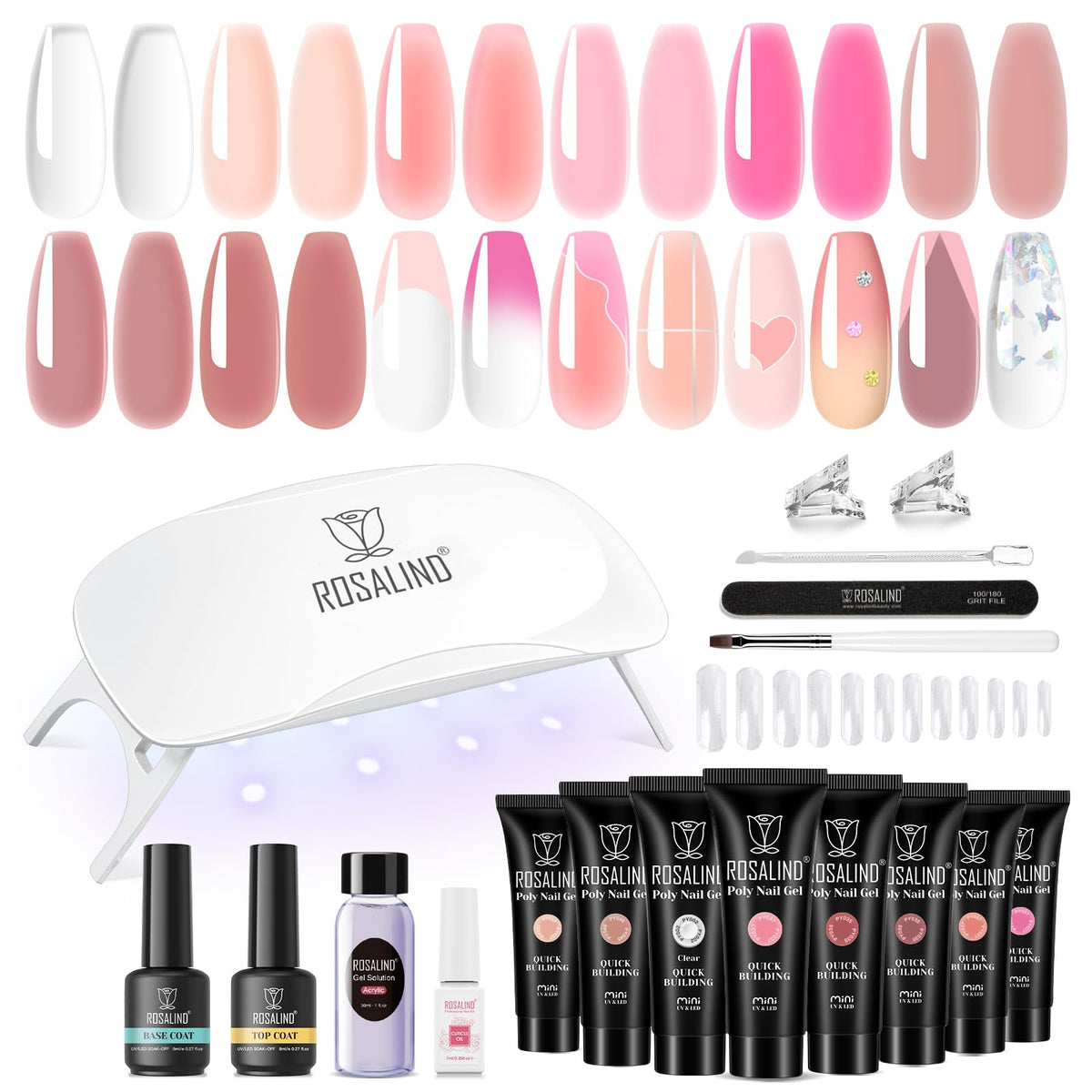 ROSALIND poly nail gel colors 8-piece set for versatile manicures