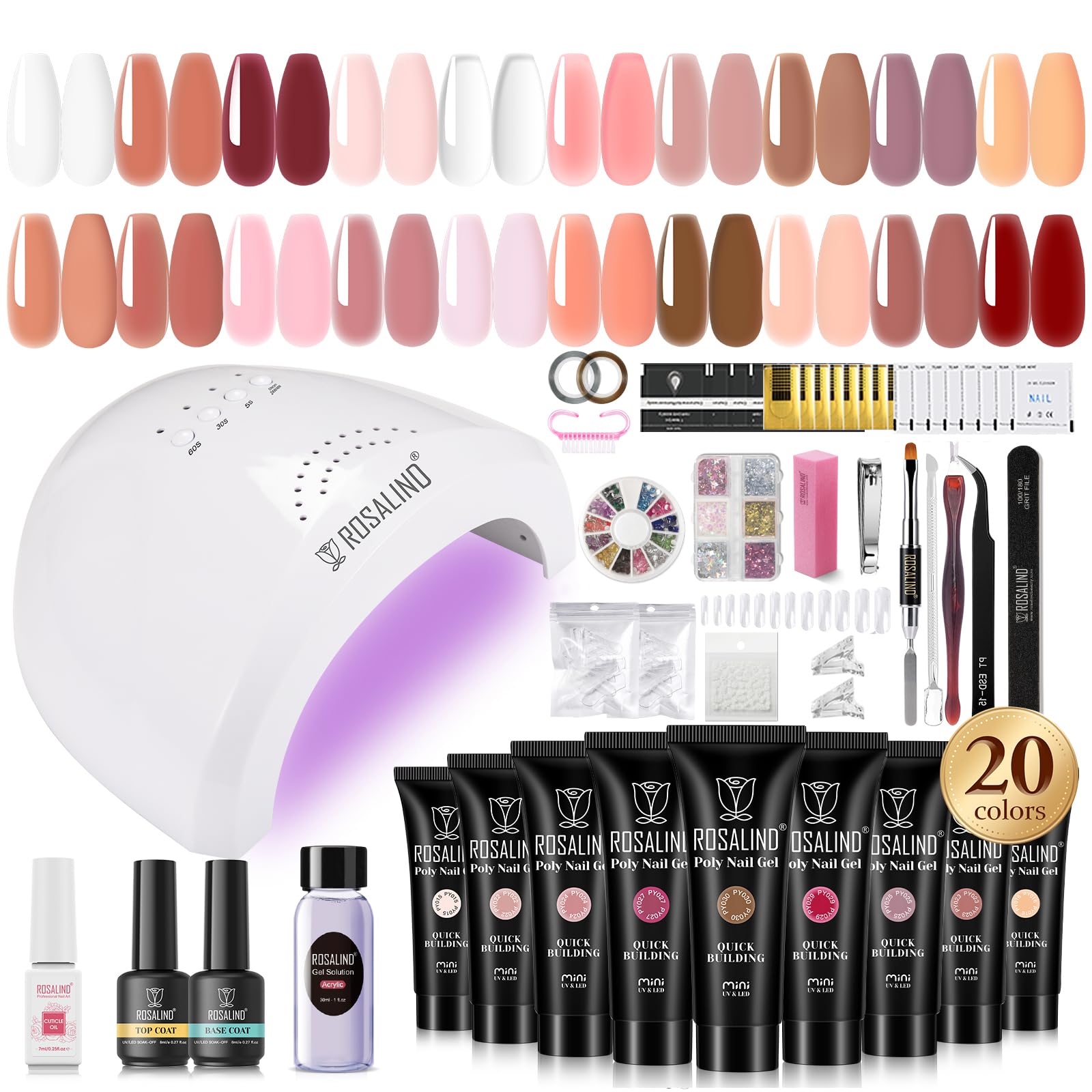Rosalind poly nail gel colors palette for durable home manicures.