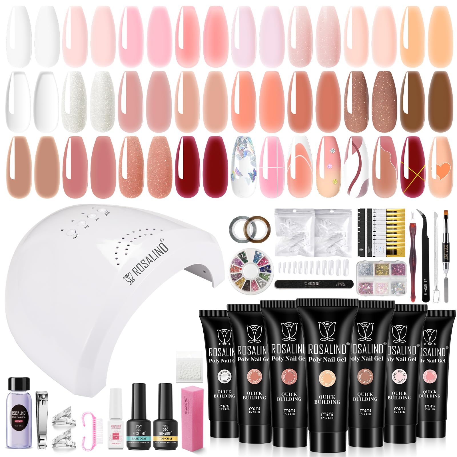 ROSALIND poly nail gel colors kit for at-home salon-ready nails and easy color variety.