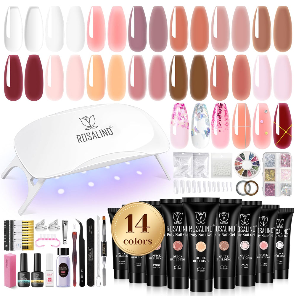 ROSALIND poly nail gel kit 14 colors enables versatile at-home manicures