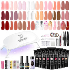 ROSALIND poly nail gel kit color swatches for versatile at-home manicures.