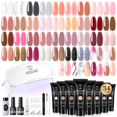 ROSALIND poly nail gel kit 34 colors display for versatile nail art options
