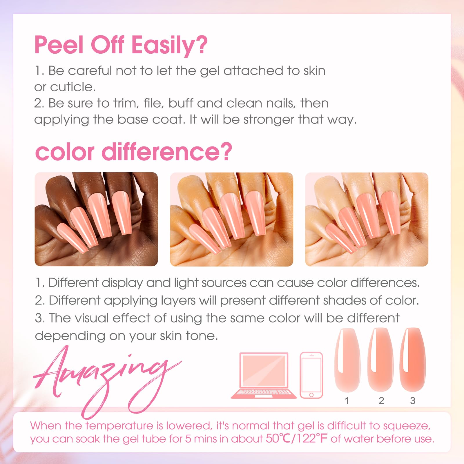 ROSALIND long-lasting formula helps nails stay fresh with proper curing