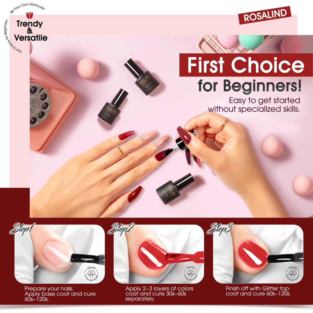 ROSALIND purple-red polish set adds depth to winter manicures
