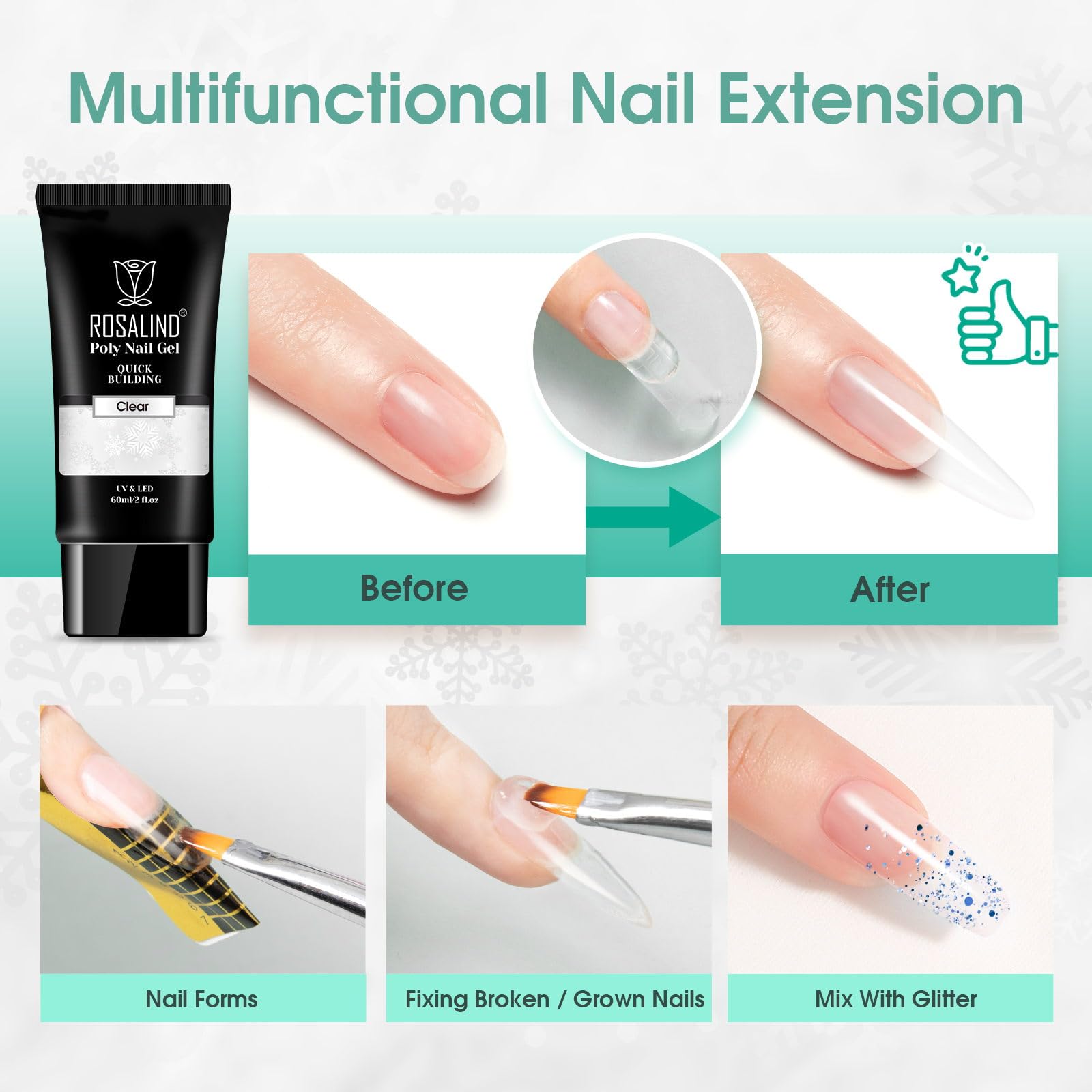 ROSALIND rhinestone nail art detail for elegant embellishments