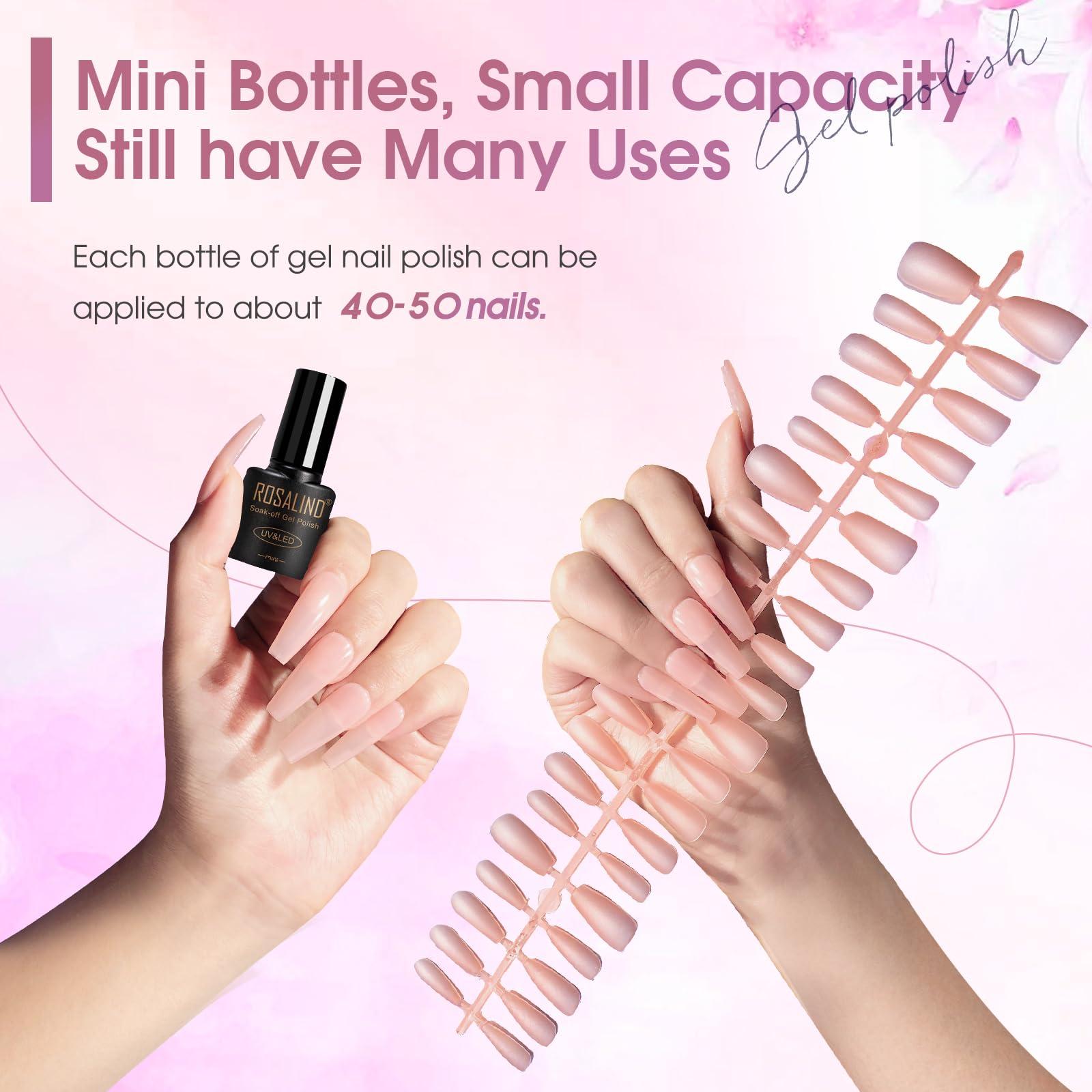 ROSALIND Travel size 5ml bottles in a compact set for on-the-go manicures.