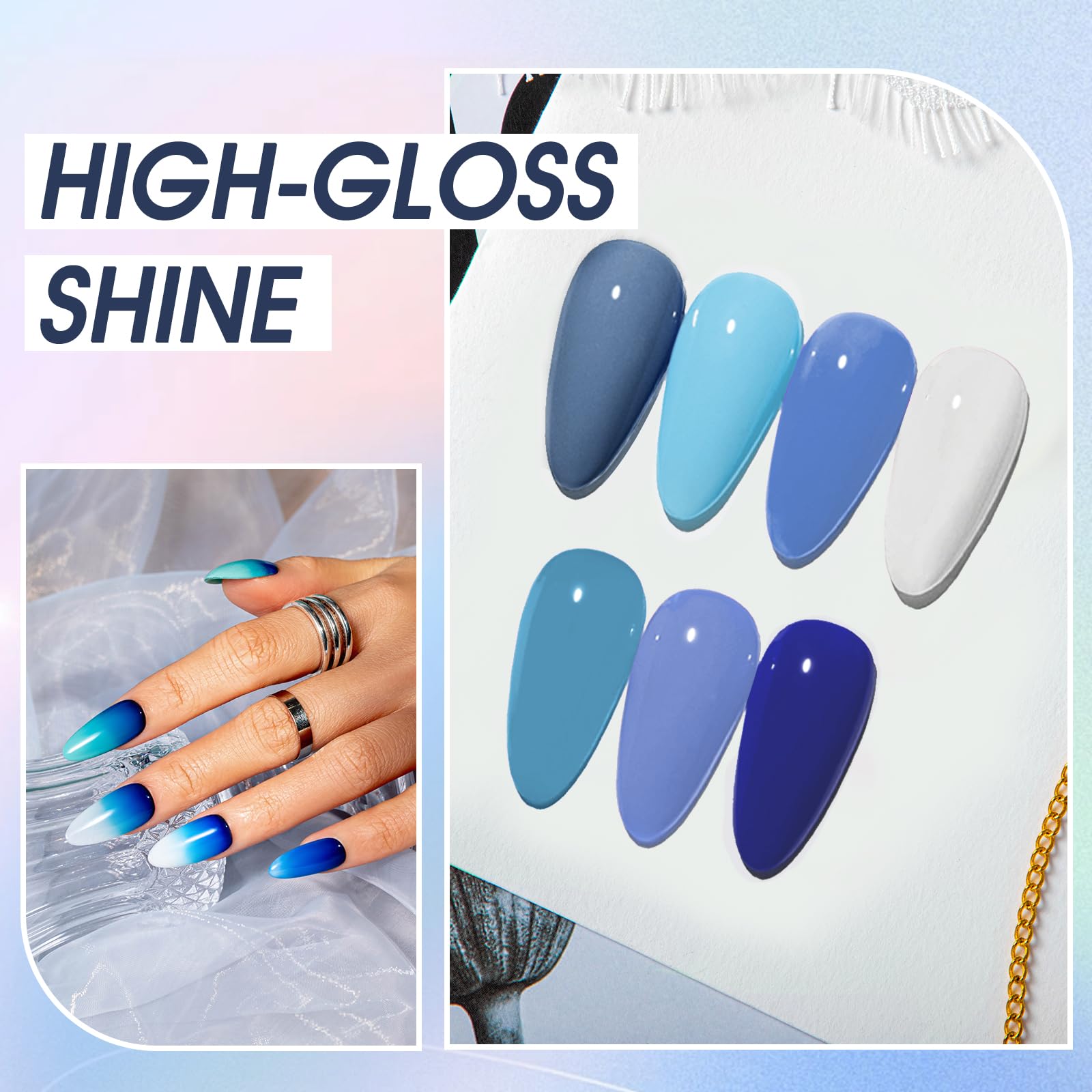 ROSALIND turquoise blue bottle with rich pigment for gradient looks.