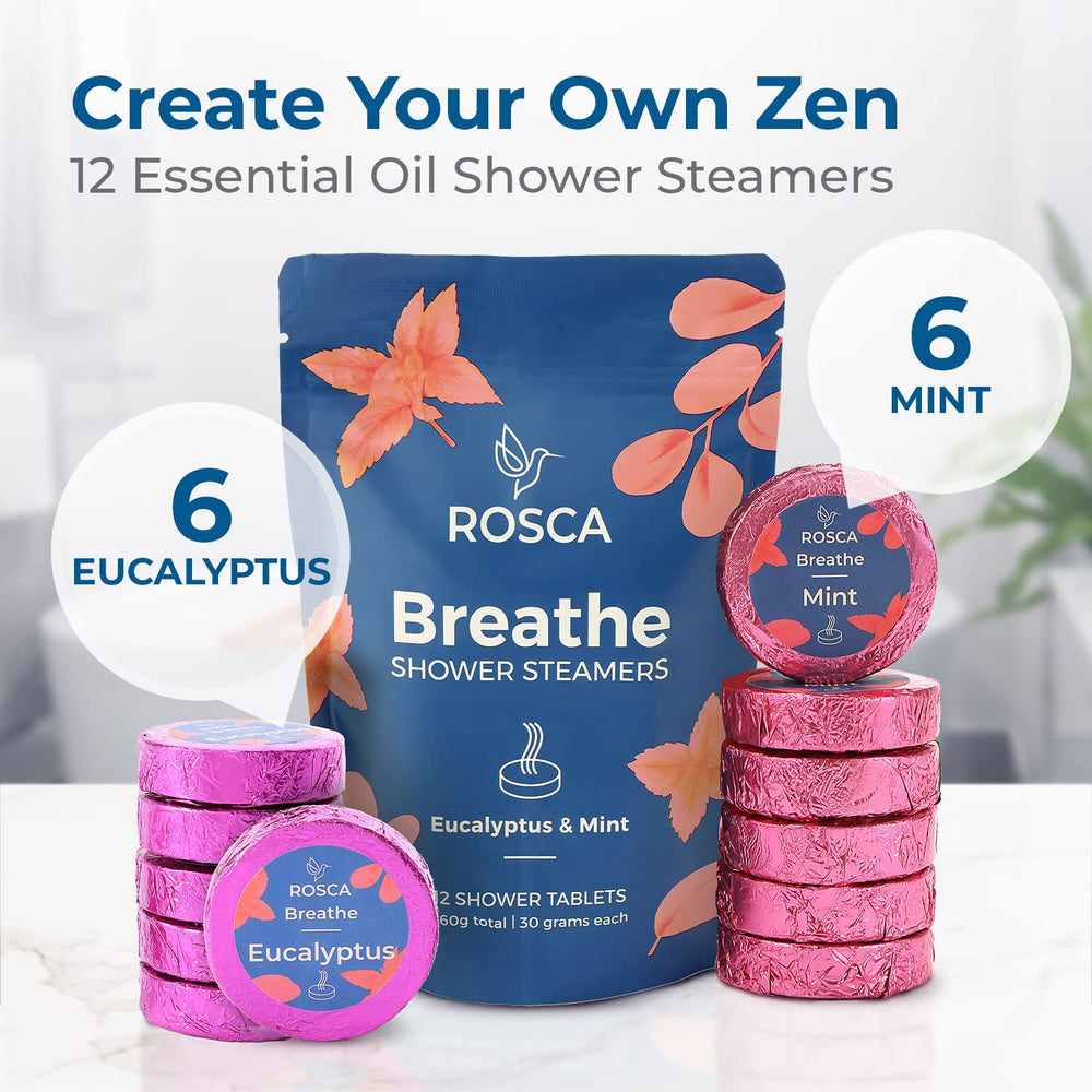 Rosca packaging scene highlighting eucalyptus mint steamers