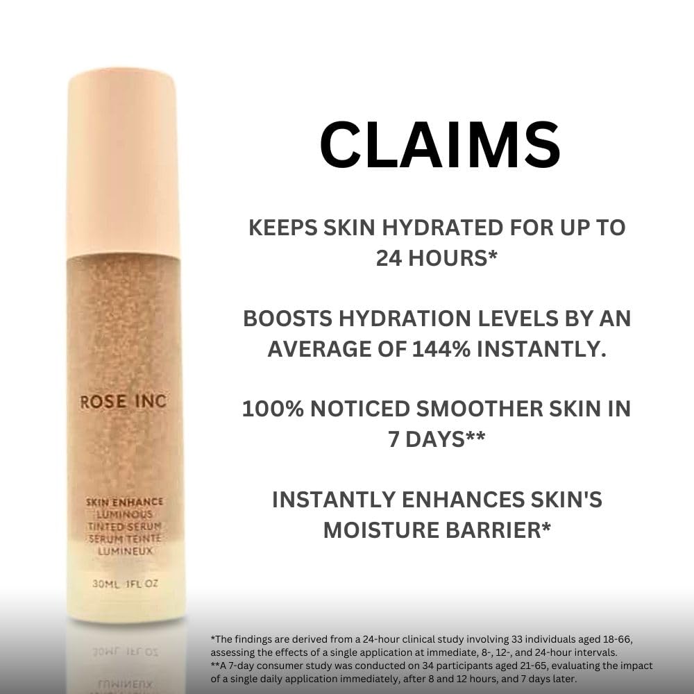 Rose Inc Skin Enhance texture demonstrates sheer coverage with natural glow