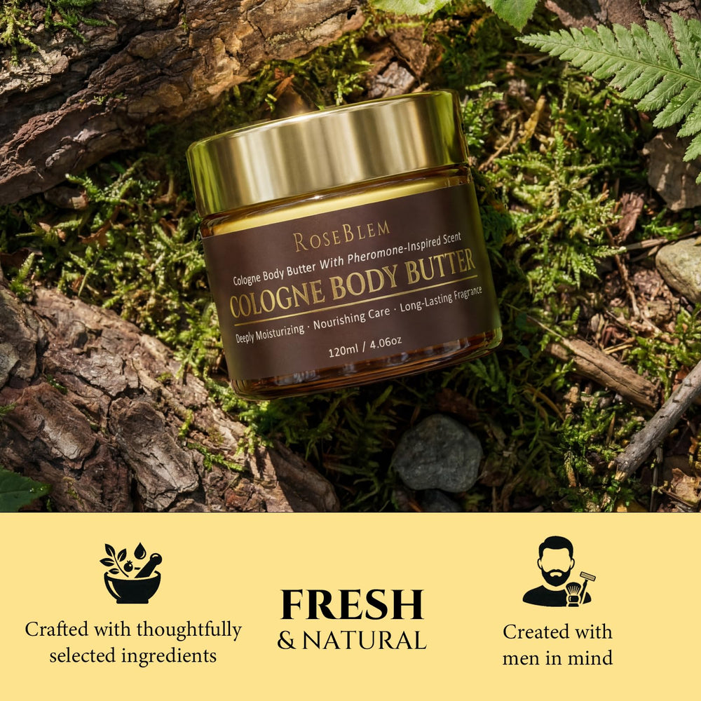 Roseblem masculine scent with musk and amberwood cues for everyday fragrance