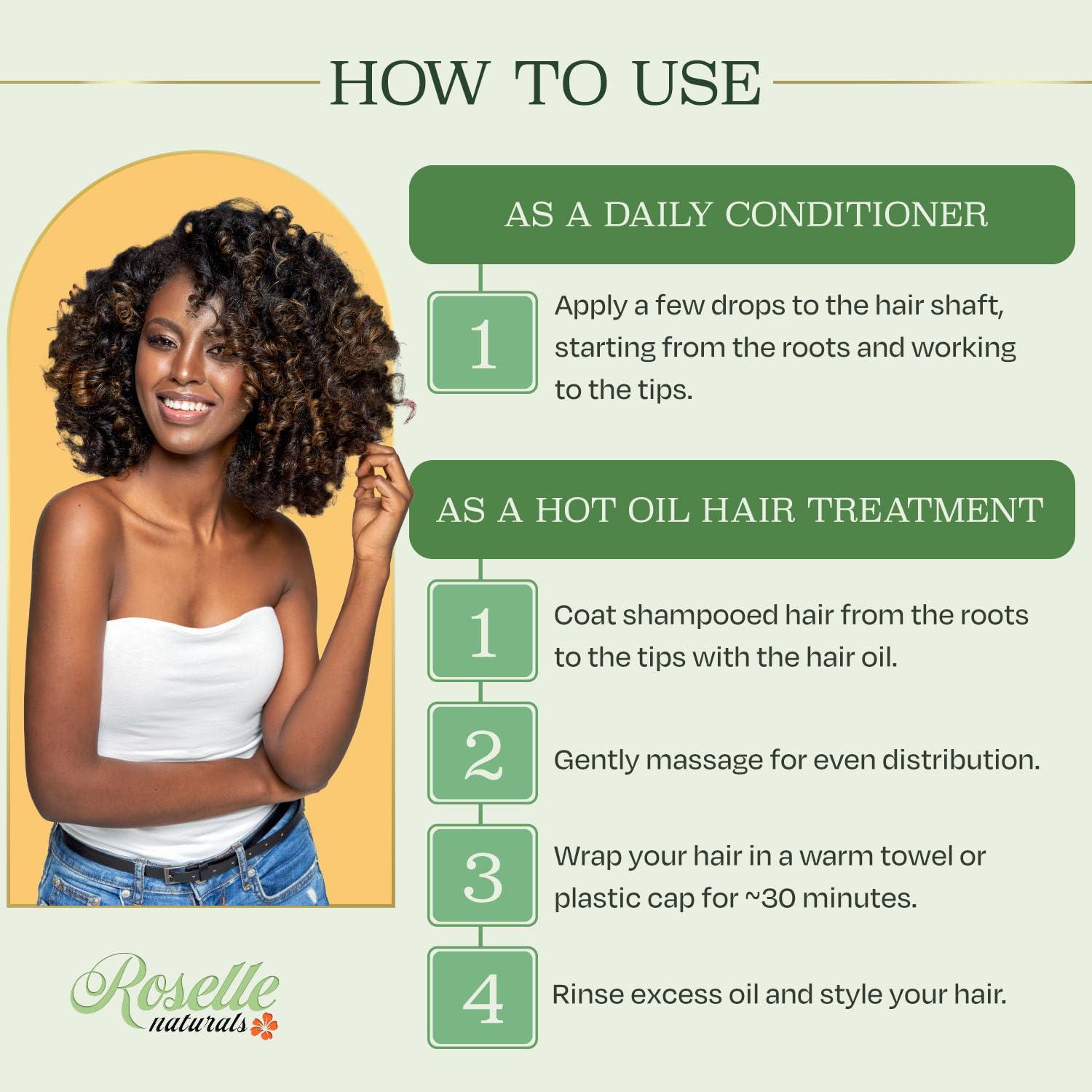 Roselle Naturals damaged hair revival with nourishing oils and antioxidants.