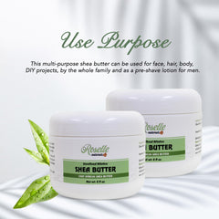 Roselle Naturals Shea Butter for hair care shows versatile smoothing and conditioning benefits.