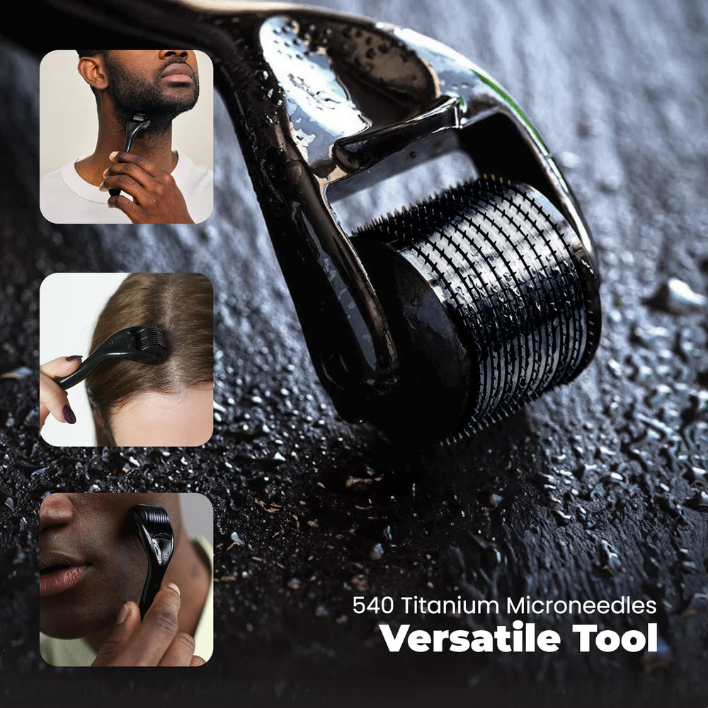 ROSELYNBOUTIQUE Derma Roller used on hair during home routine