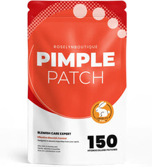 ROSELYNBOUTIQUE pimple patches packaging for convenient overnight blemish care.