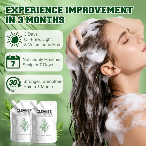 Rosemary Amino Acid Shampoo bottle side view highlights easy daily use for thinning hair