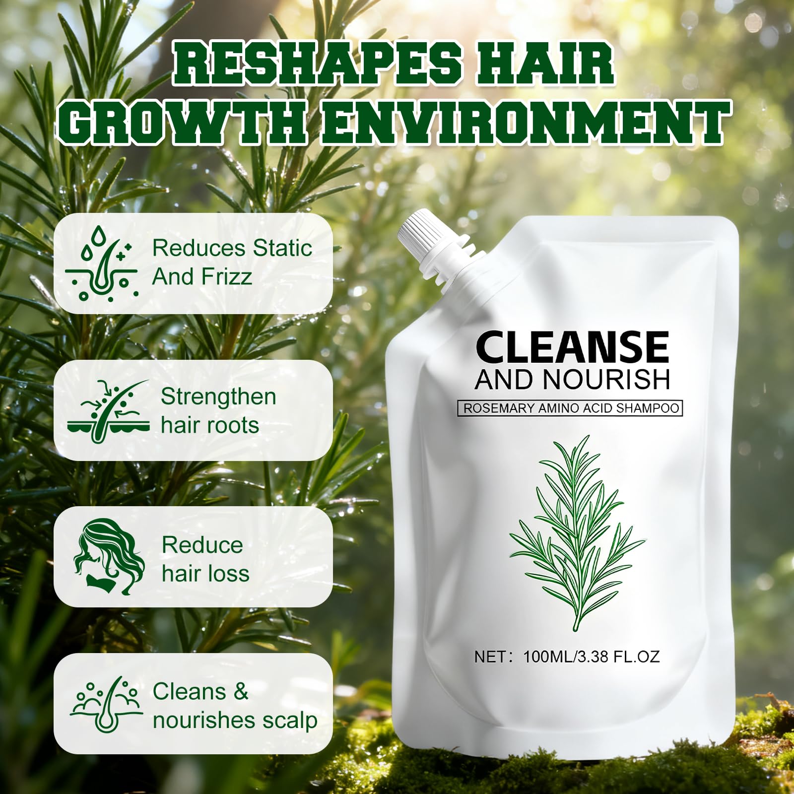 Rosemary Amino Acid Shampoo ingredients rosemary highlight for natural scalp nourishment