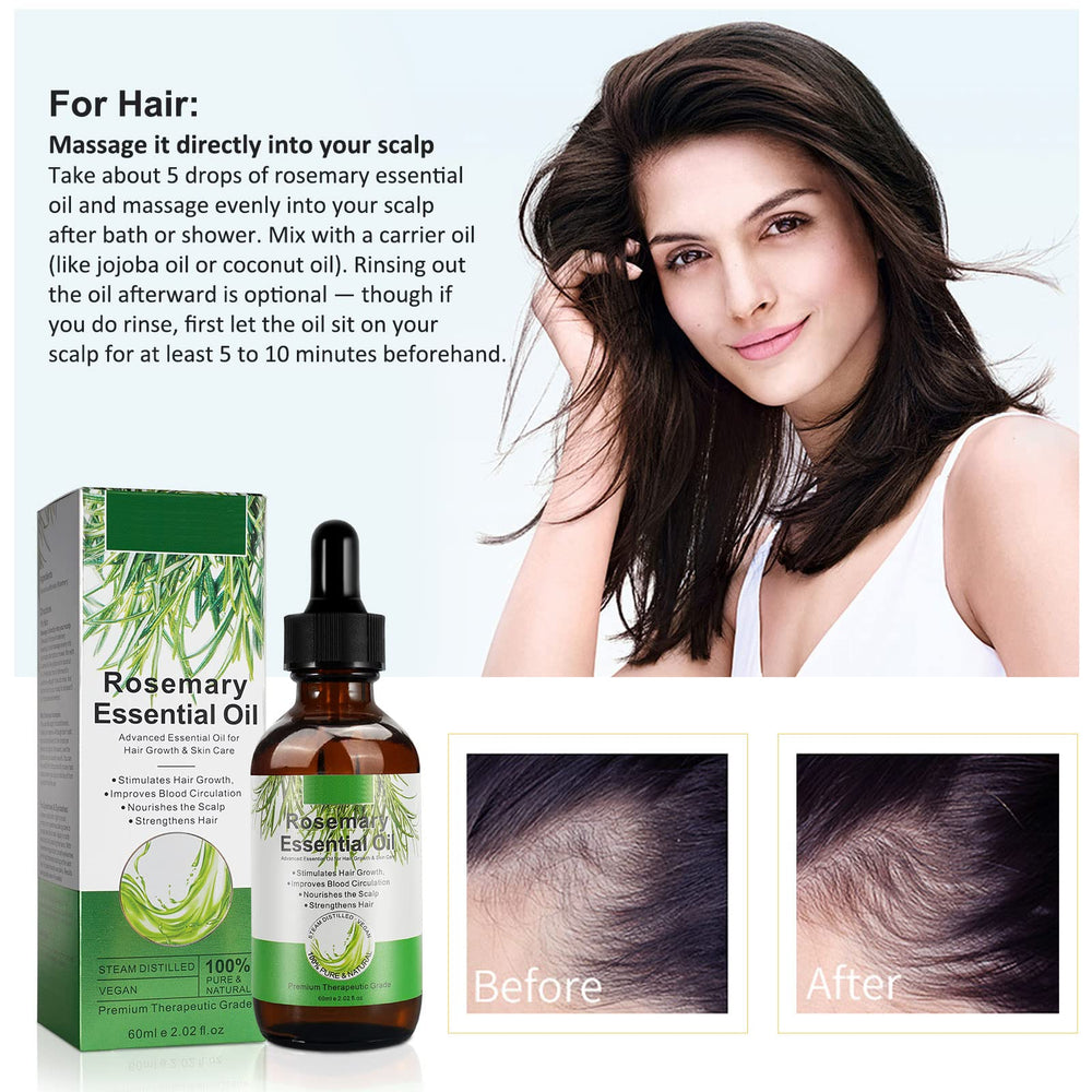 Rosemary oil helps manage oily scalp and supports natural hair vitality.