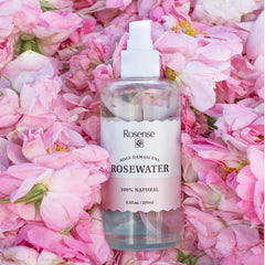 Rosense rosewater bath use illustrated as a fragrant, soothing soak
