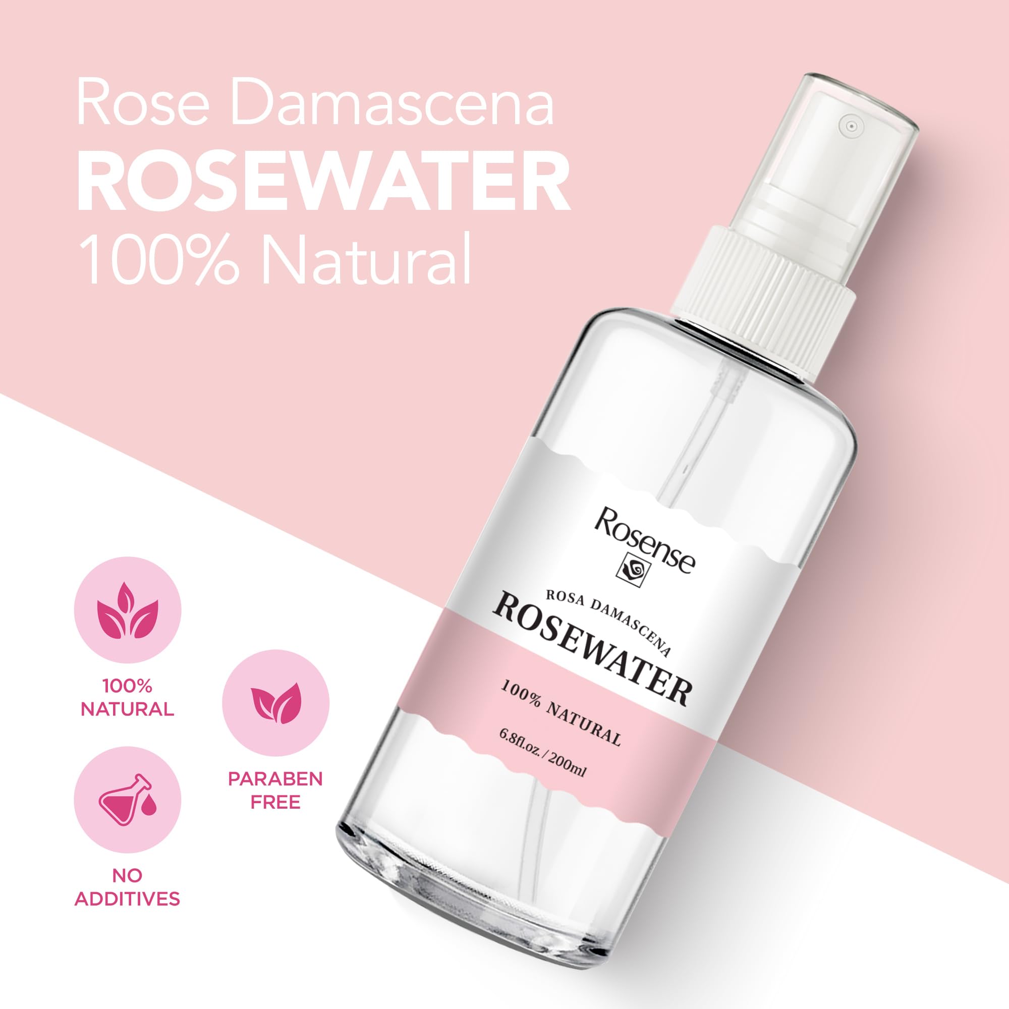 Rosense rosewater face mist spray for a cooling, hydrating skin refresh