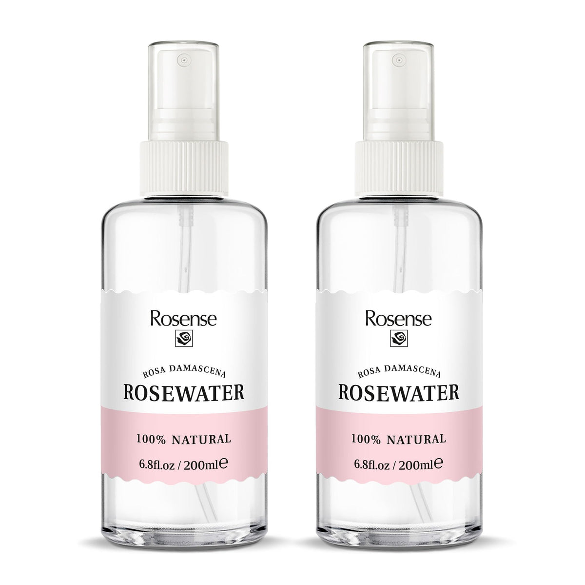 Rosense rosewater toner bottle, pure formula for refreshing skin