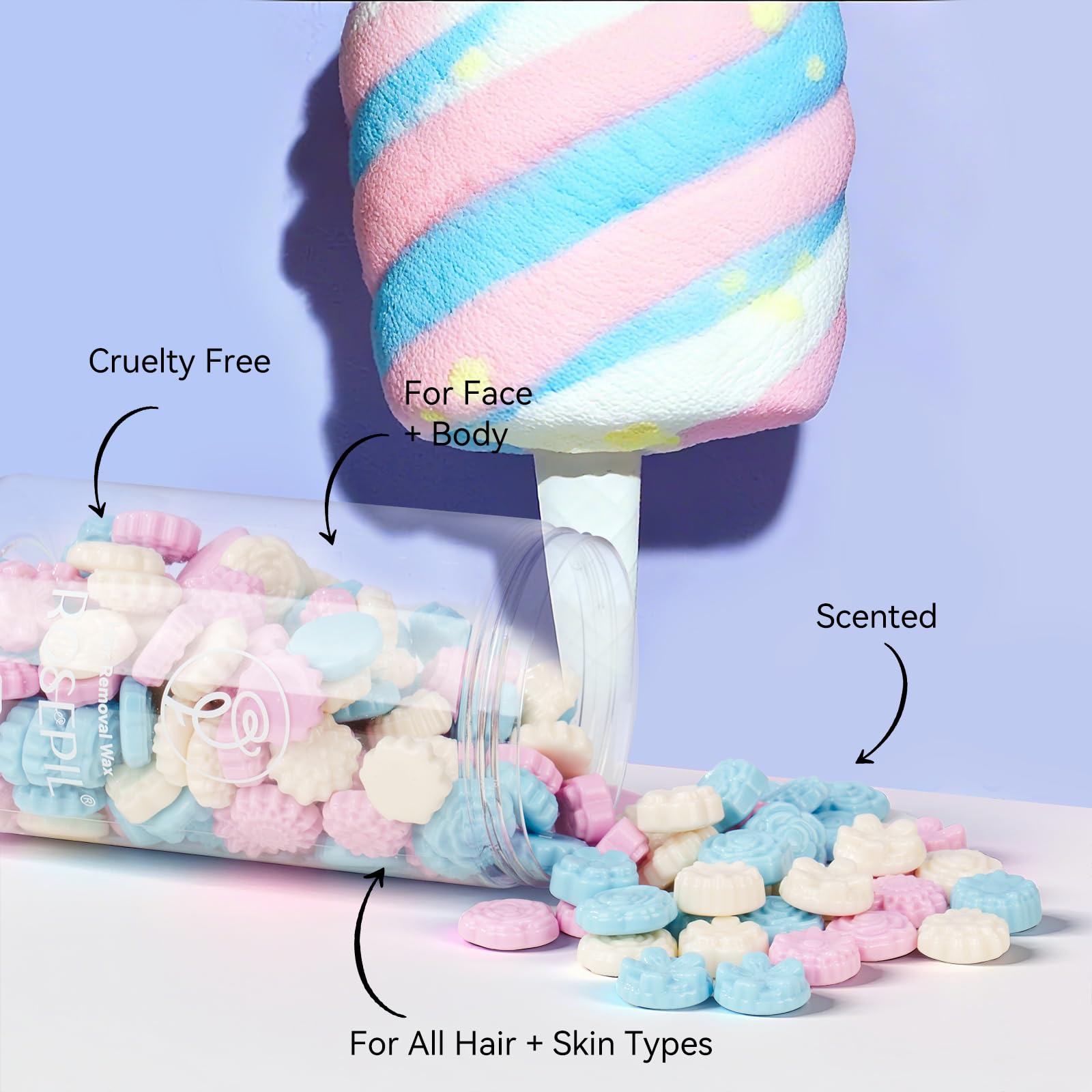 Rosepil wax beads in warmer demonstrate easy melting and smooth application