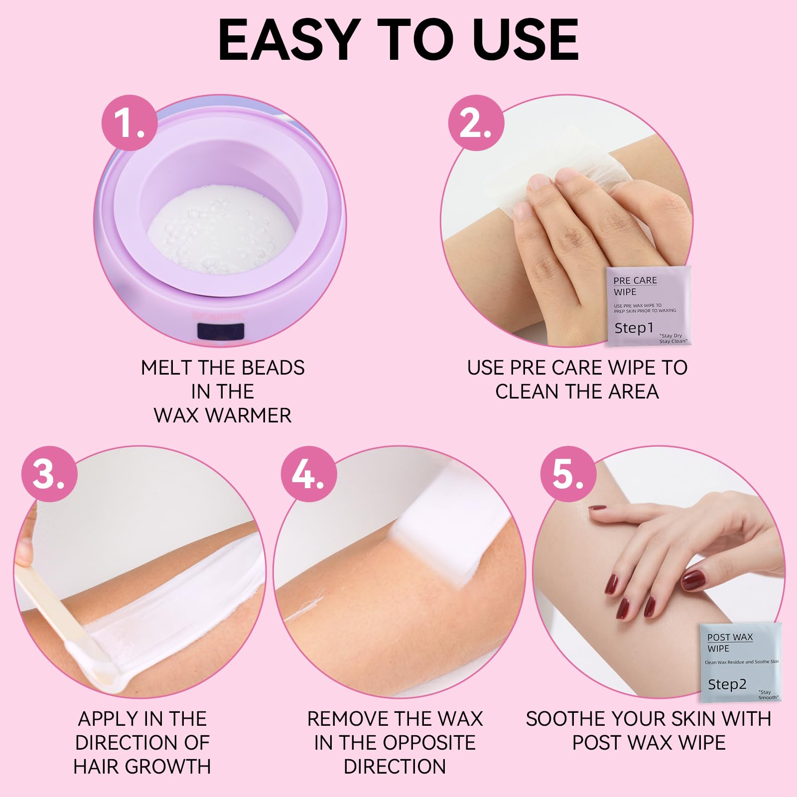 ROSEPIL waxing tools set for precise, at-home use.