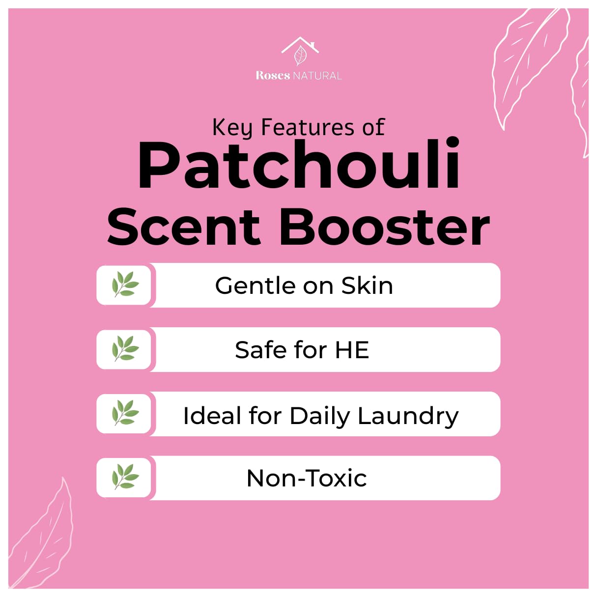 Roses Natural Patchouli In-Wash on bed linens delivers a calming fragrance for sleep.