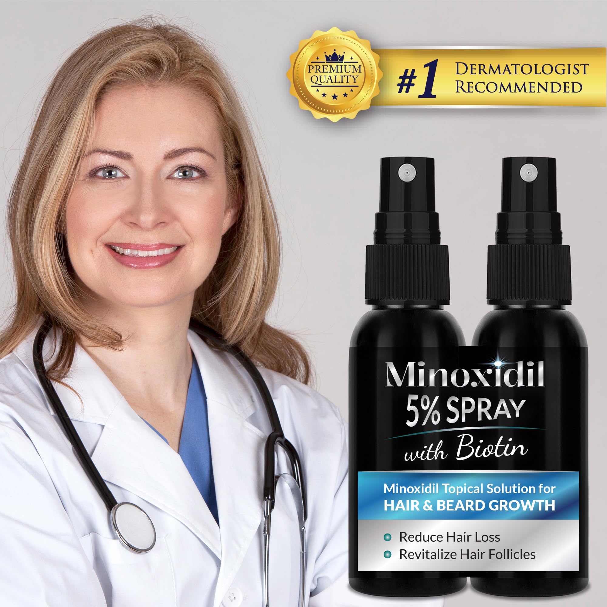 Rosever Minoxidil beard-growth spray highlights facial hair growth for men.
