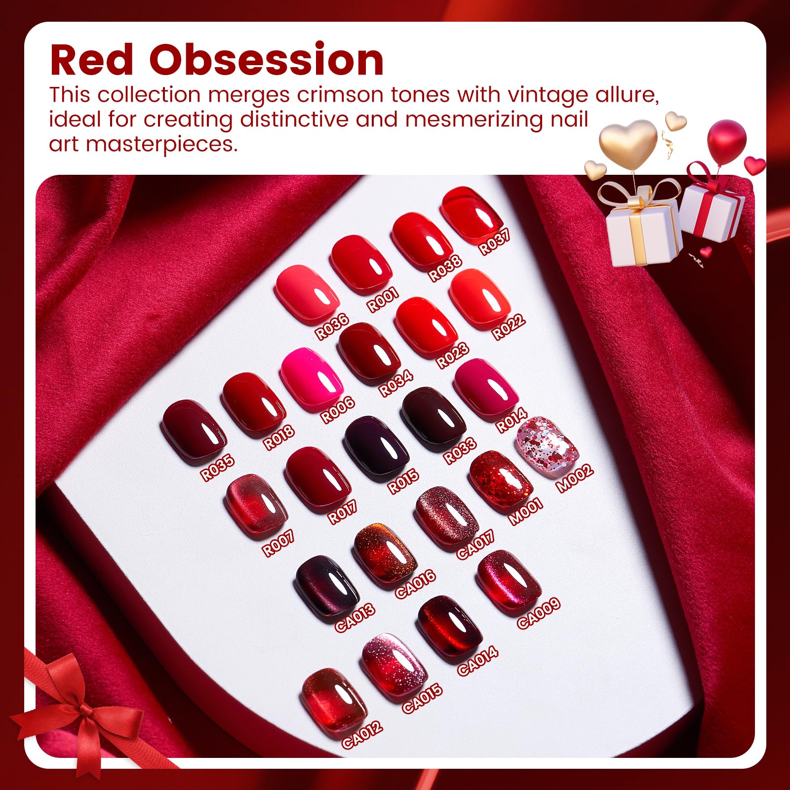 Rosiour burgundy glitter gel polish adds festive depth and shine.