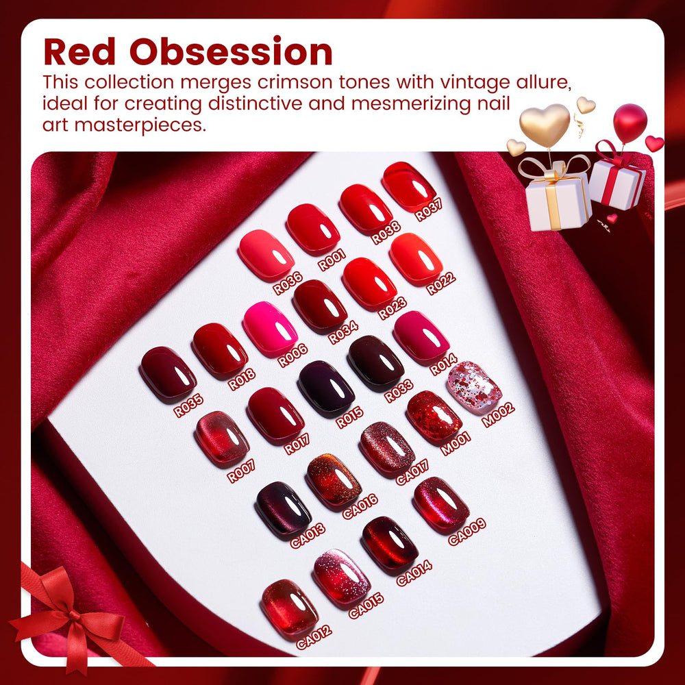 Rosiour burgundy glitter gel polish adds festive depth and shine.
