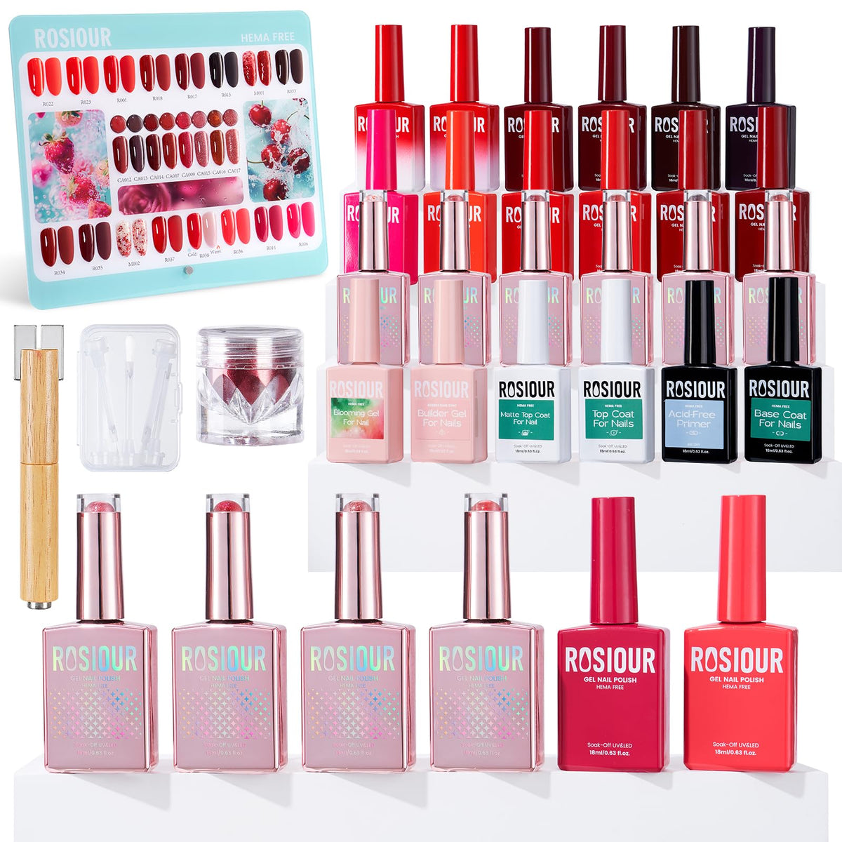 Rosiour cat-eye red gel polish for bold, long-lasting manicure.