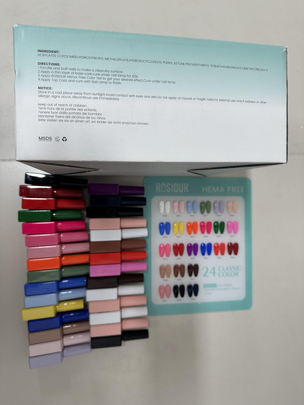 Rosiour color chart swatch confirms shade before application