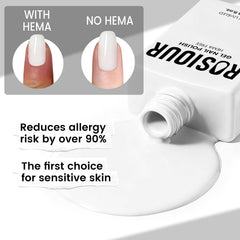 Rosiour white gel nail polish brush application for smooth, even coverage.