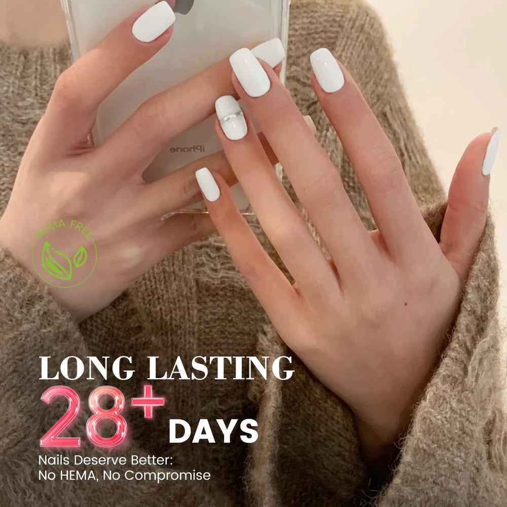 Rosiour white gel nail polish glossy finish enhances minimalist style.