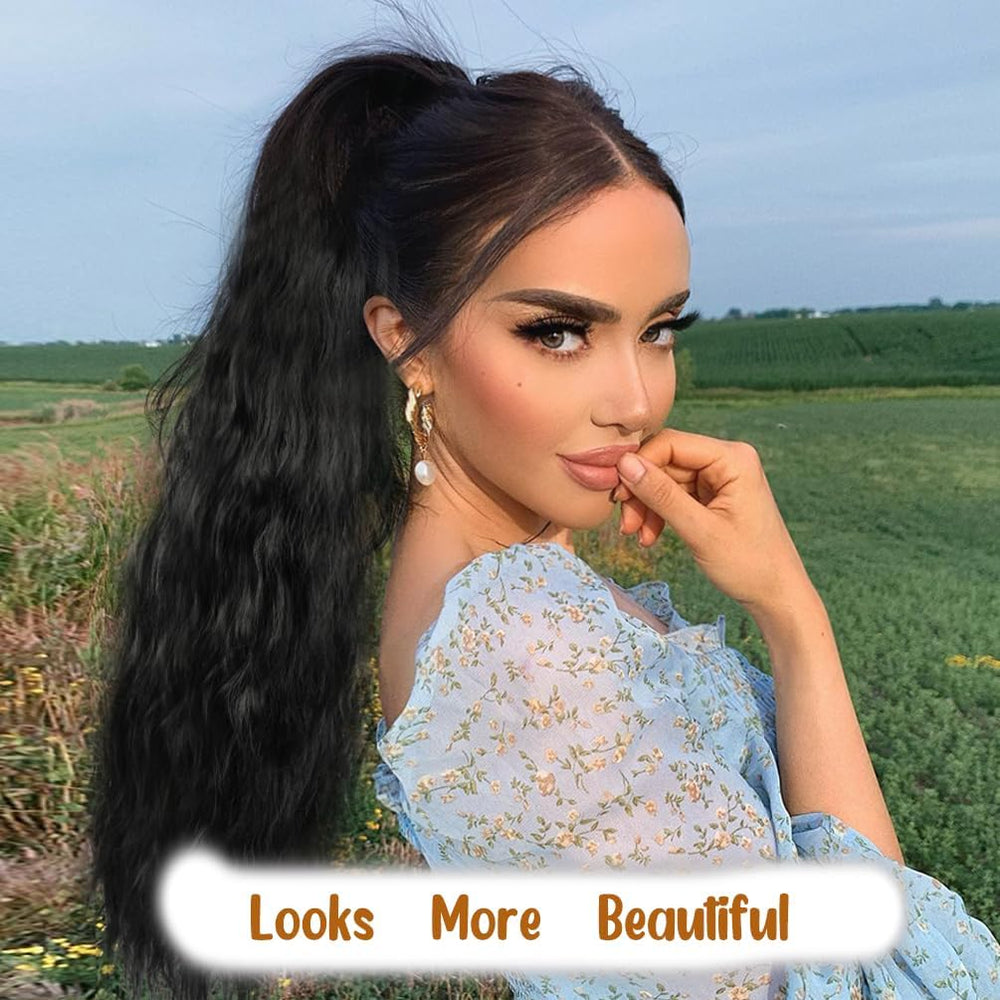 Rosmile 26in ponytail wrap offers breathable inner mesh for day-long comfort