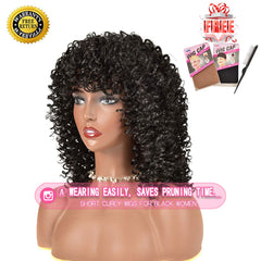Texture closeup of Rosmile curly wig highlighting natural curl pattern.