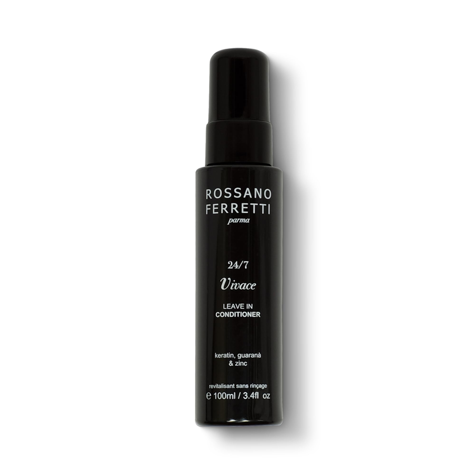 Rossano Ferretti Vivace leave-in spray bottle close-up for hydration and conditioning.